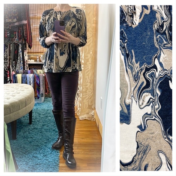 💕Super cute marbled Lularoe Blouse 3/4 sleeve💕 - Picture 1 of 16